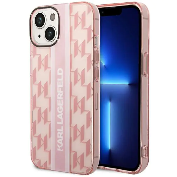 ⁨Karl Lagerfeld KLHCP14MHKLSPCP iPhone 14 Plus 6,7" hardcase różowy/pink Mono Vertical Stripe⁩ w sklepie Wasserman.eu