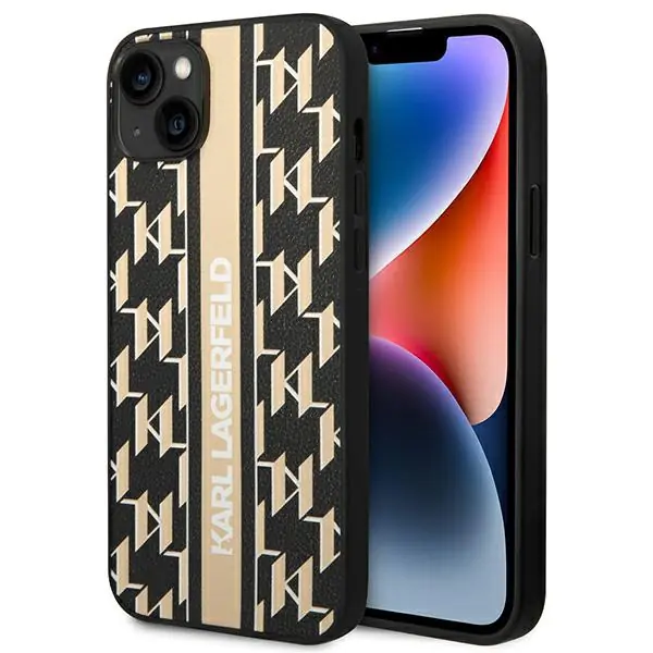 ⁨Karl Lagerfeld KLHCP14MPGKLSKW iPhone 14 Plus 6,7" hardcase brązowy/brown Monogram Stripe⁩ w sklepie Wasserman.eu