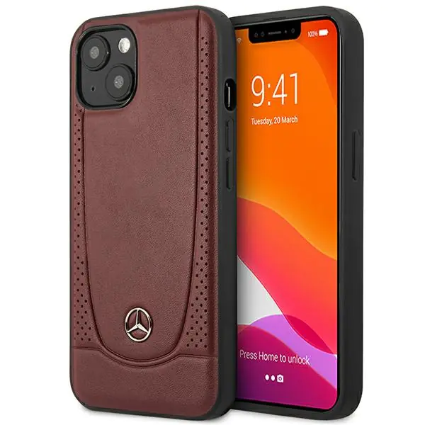 ⁨Mercedes MEHCP15SARMRE iPhone 15 6.1" czerwony/red hardcase Leather Urban Bengale⁩ w sklepie Wasserman.eu