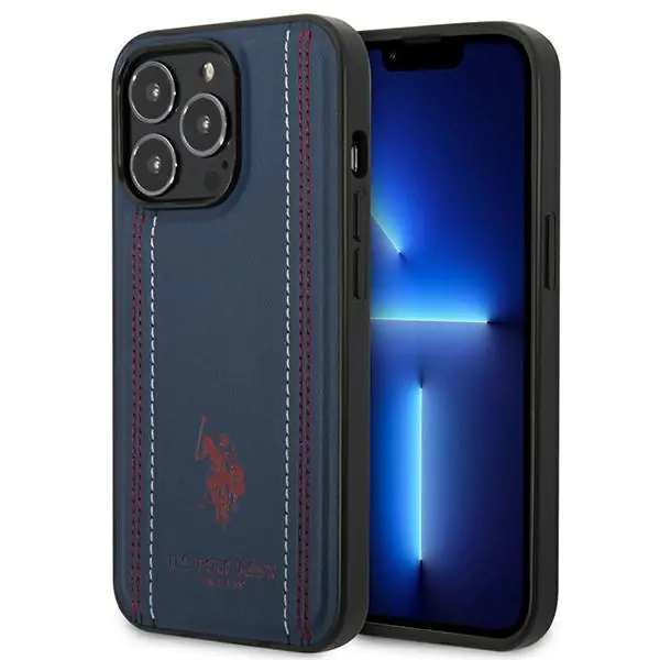 ⁨US Polo USHCP14LPFAV iPhone 14 Pro 6,1" granatowy/navy blue Leather Stitch⁩ w sklepie Wasserman.eu