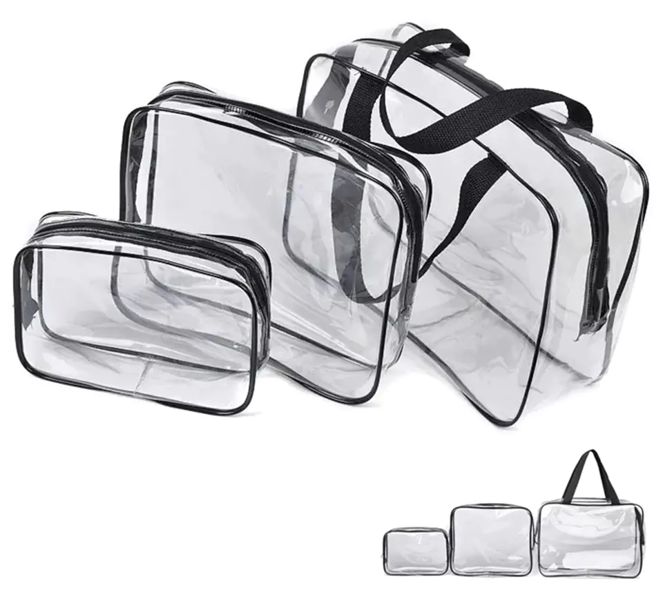 ⁨BQ60 Set of cosmetic bags transp. 3pcs⁩ at Wasserman.eu