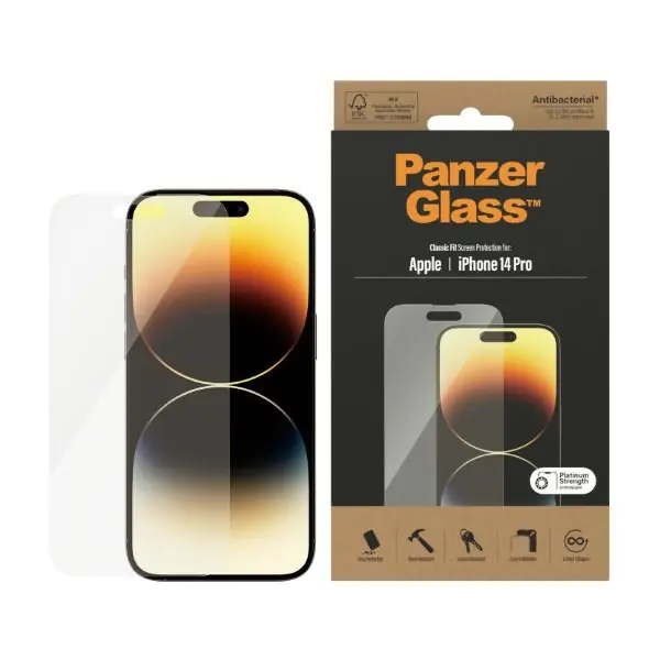 ⁨PanzerGlass Classic Fit iPhone 14 Pro 6,1" Screen Protection Antibacterial 2768⁩ at Wasserman.eu