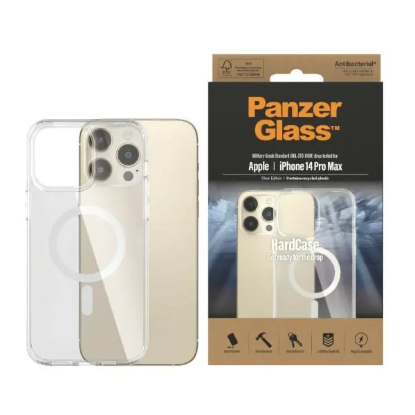 ⁨PanzerGlass HardCase iPhone 14 Pro Max 6,7" MagSafe Antibacterial Military grade transparent 0412⁩ at Wasserman.eu