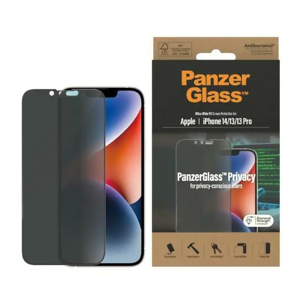 ⁨PanzerGlass Ultra-Wide Fit iPhone 14 / 13 Pro / 13 6,1" Privacy Screen Protection Antibacterial P2771⁩ w sklepie Wasserman.eu