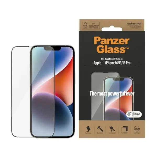 ⁨PanzerGlass Ultra-Wide Fit iPhone 14 / 13 Pro / 13 6.1" Screen Protection Antibacterial 2771⁩ at Wasserman.eu