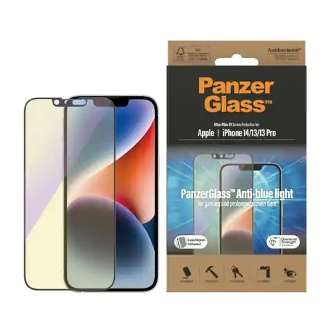 ⁨PanzerGlass Ultra-Wide Fit iPhone 14 / 13 Pro / 13 6,1" Screen Protection Antibacterial Easy Aligner Included Anti-blue light 2791⁩ at Wasserman.eu