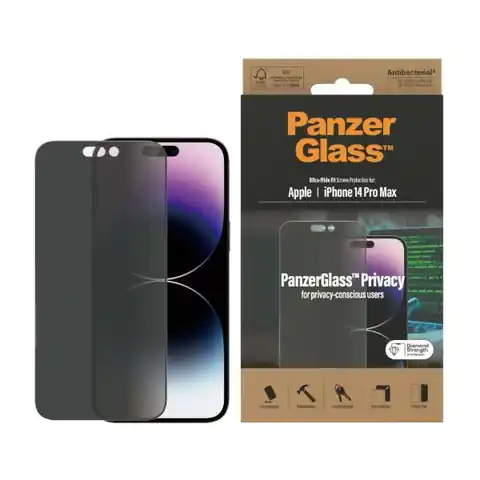 ⁨PanzerGlass Ultra-Wide Fit iPhone 14 Pro Max 6,7" Privacy Screen Protection Antibacterial P2774⁩ at Wasserman.eu