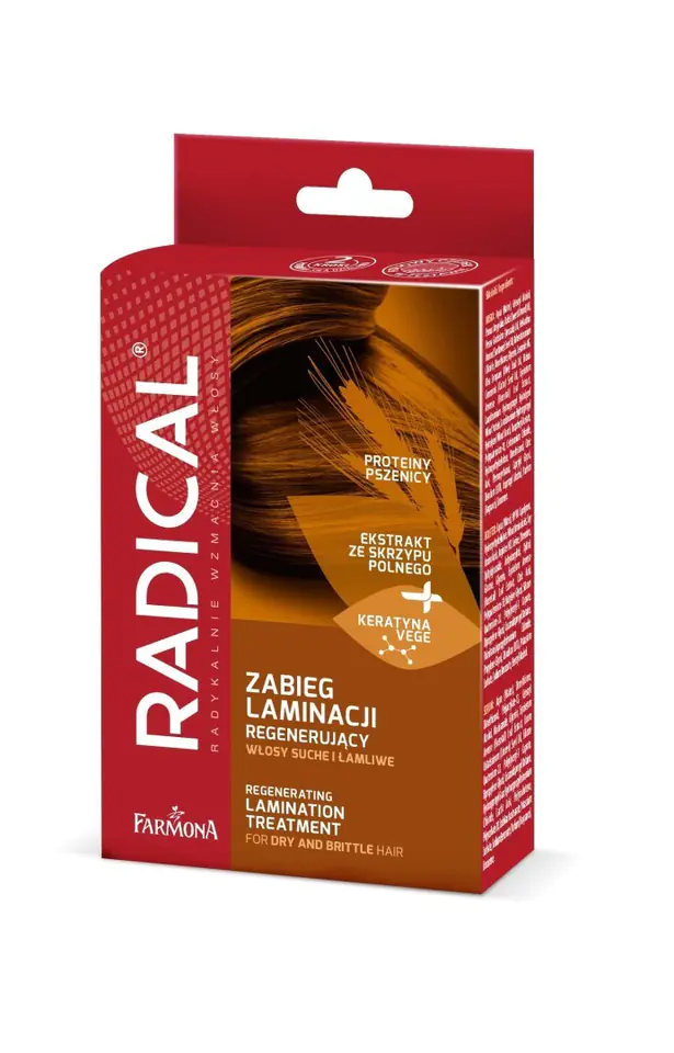 ⁨Farmona Radical Regenerating hair lamination treatment - mask 15ml, booster 15ml, serum 5ml⁩ at Wasserman.eu