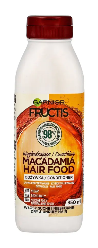 ⁨Fructis Hair Food Macadamia Smoothing conditioner for dry and unruly hair 350ml⁩ at Wasserman.eu