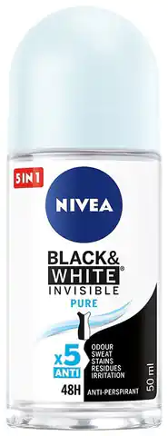 ⁨Nivea Antyperspirant Black&White Invisible Pure roll-on damski 50ml⁩ w sklepie Wasserman.eu