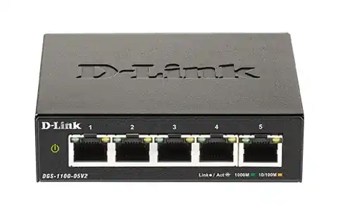 ⁨D-Link DGS-1100-05V2 Netzwerk-Switch Managed Gigabit Ethernet (10/100/1000) Schwarz⁩ im Wasserman.eu