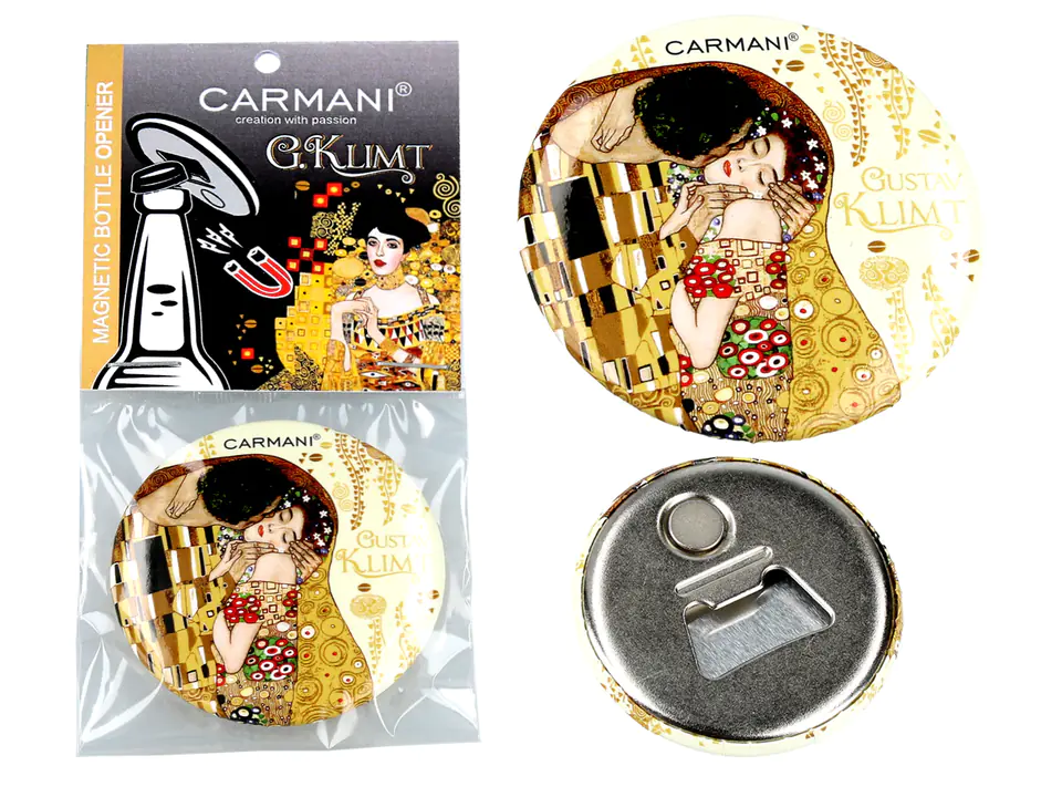 ⁨Opener with magnet - G. Klimt, Kiss, cream background (CARMANI)⁩ at Wasserman.eu