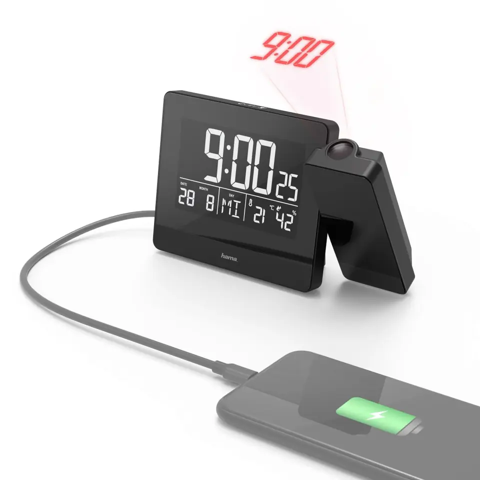 ⁨Alarm clock Plus Charge with projector⁩ at Wasserman.eu