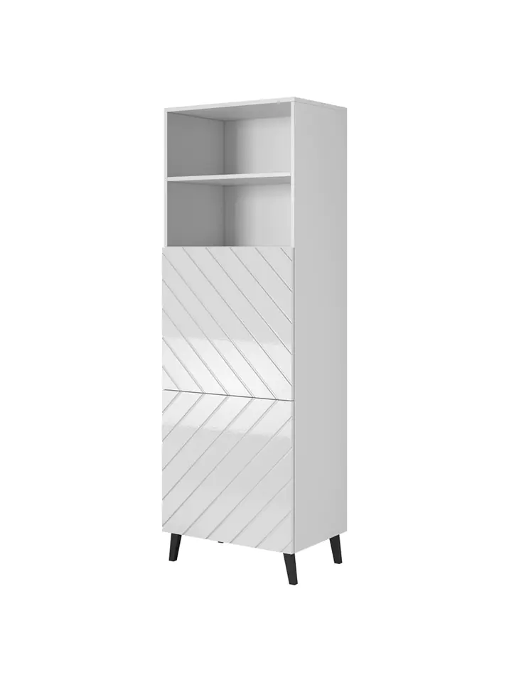 ⁨Cabinet ABETO 60x40x176.5 cm white/gloss white⁩ at Wasserman.eu