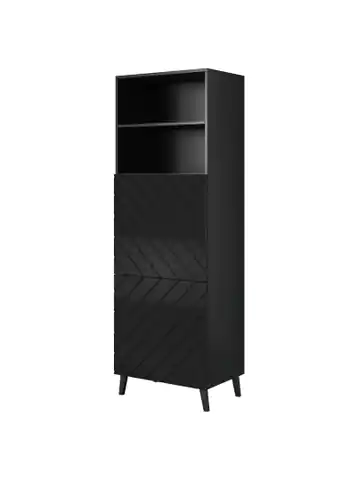 ⁨Cabinet ABETO 60x40x176.5 cm gloss black/black⁩ at Wasserman.eu