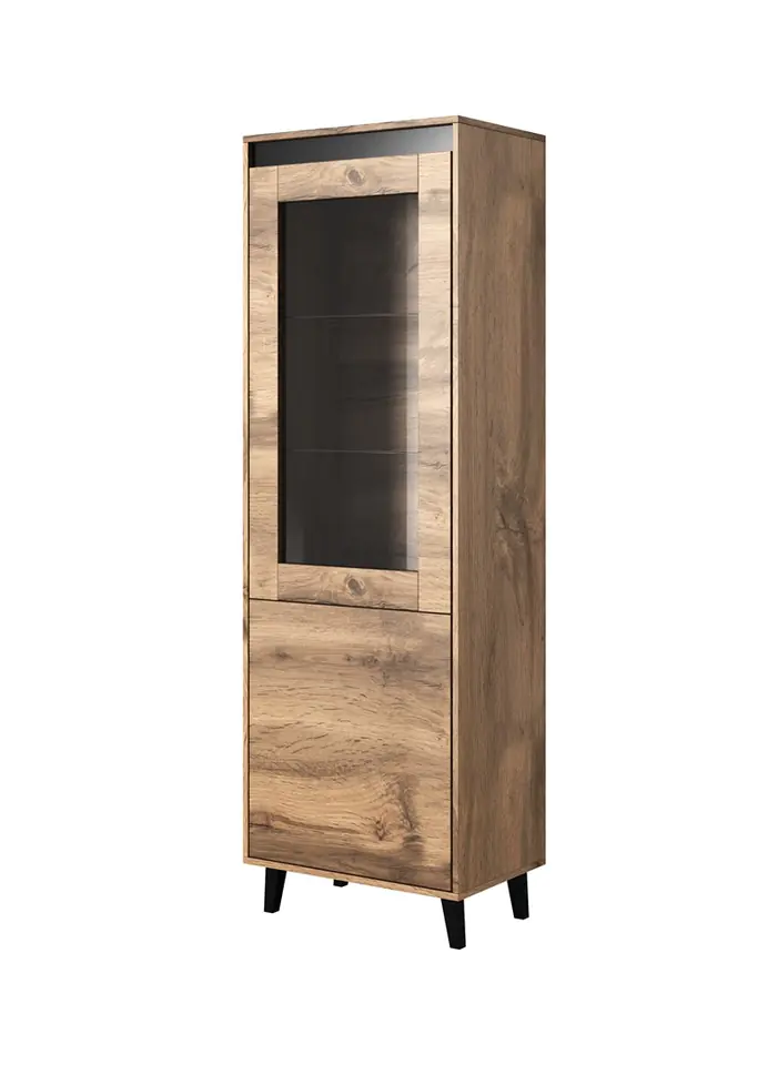 ⁨Cabinet NORD 60x38x182.5 cm oak wotan/anthracite⁩ at Wasserman.eu