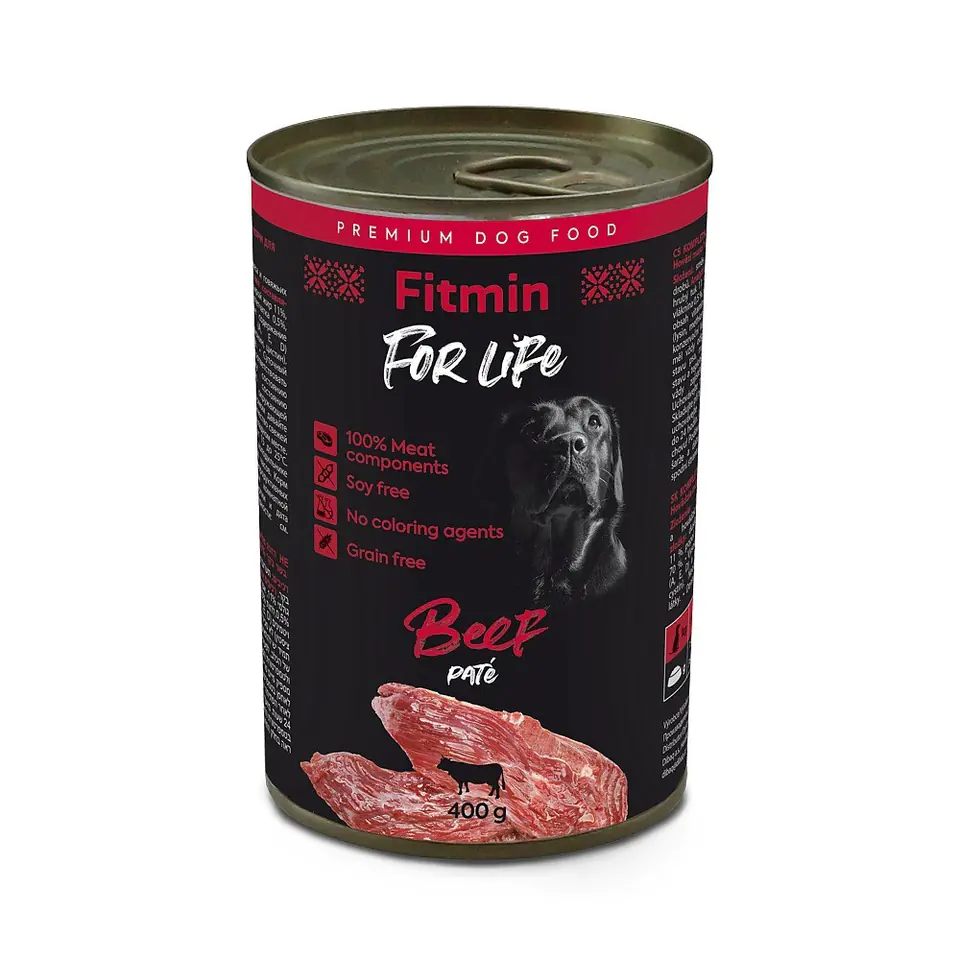 ⁨FITMIN for Life Beef Pate - Wet dog food 400g⁩ at Wasserman.eu