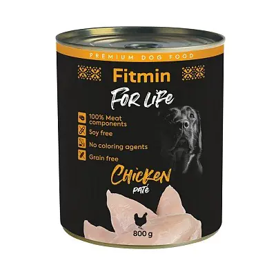 ⁨FITMIN for Life Chicken Pate - Wet dog food - 800 g⁩ at Wasserman.eu