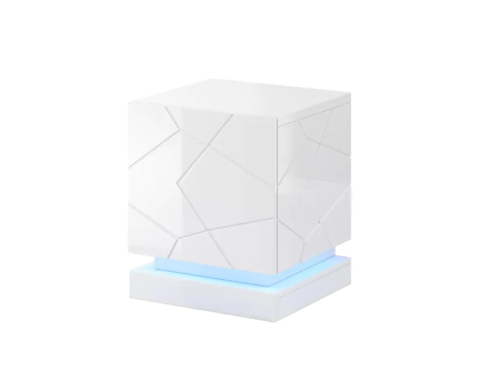 Szafka nocna QIU 2szt. 46x41,5xH53 biały połysk/biały połysk w sklepie Wasserman.eu