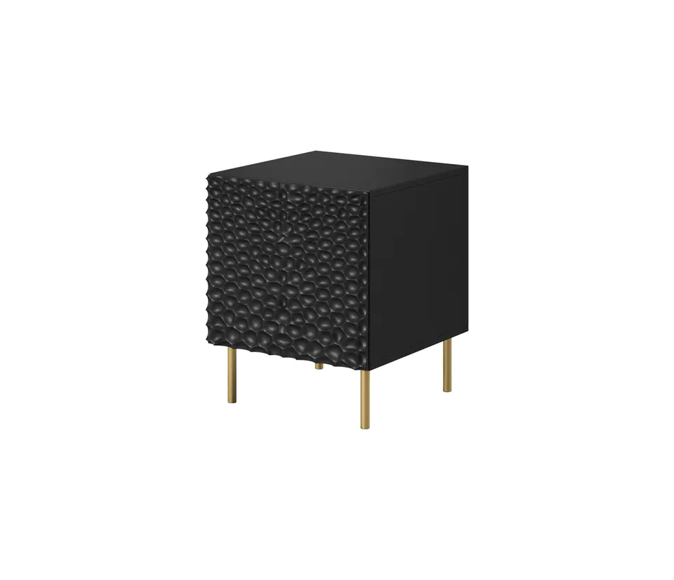 ⁨HOLE bedside table 2 pcs. 44x40.5x53.5 cm matte black⁩ at Wasserman.eu