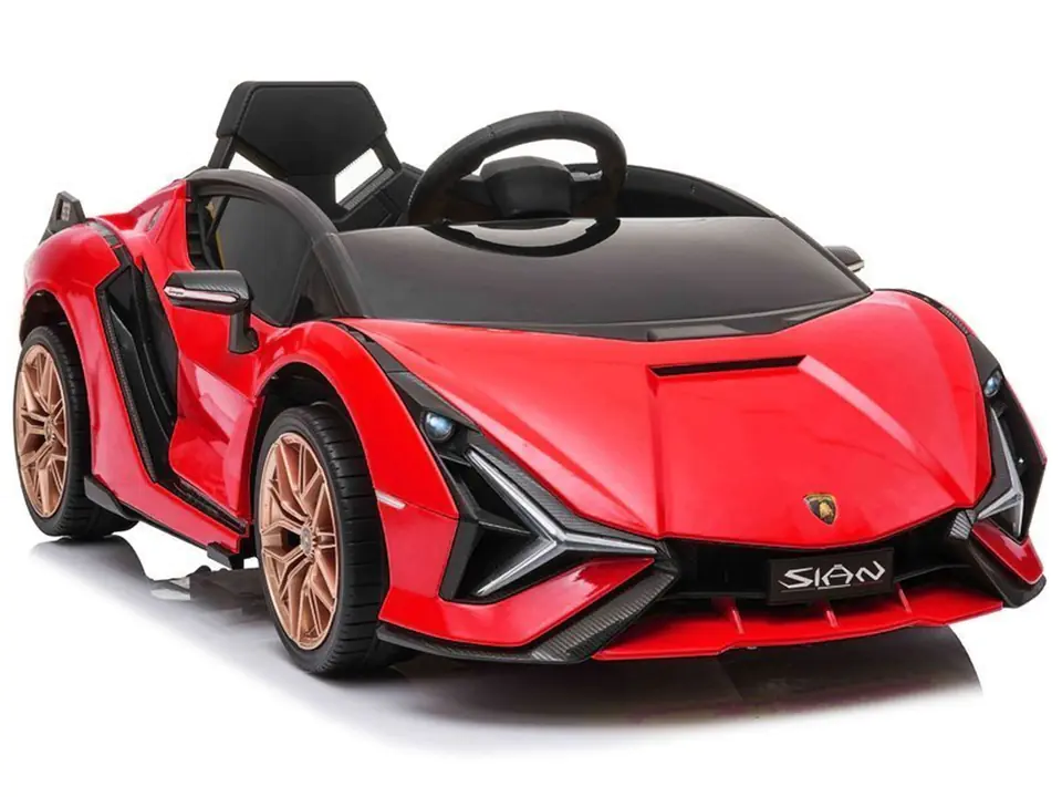 ⁨Battery-powered car Lamborghini Sian Red⁩ at Wasserman.eu