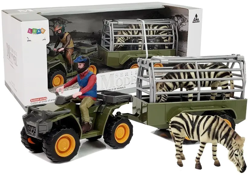 ⁨Quad with Trailer Transporter Zebra Figures⁩ at Wasserman.eu