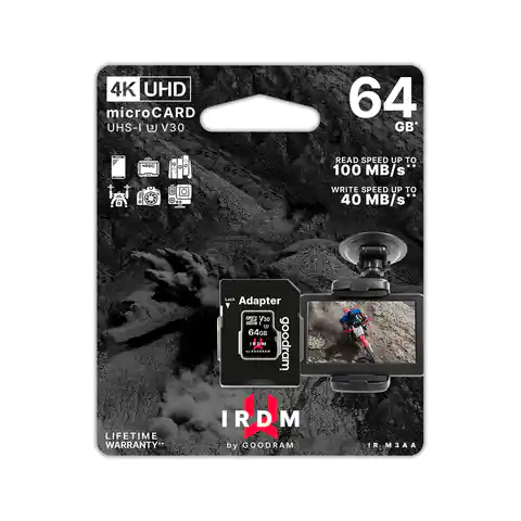 ⁨Karta pamięci microSD 64 GB UHS-I U3 Goodram z adapterem⁩ w sklepie Wasserman.eu