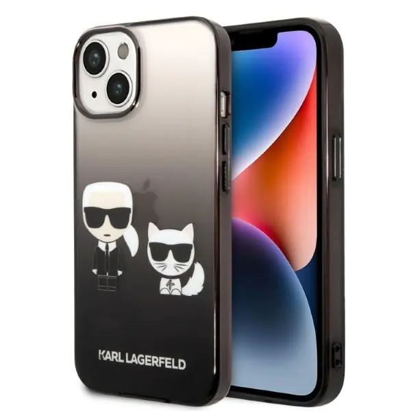 ⁨Karl Lagerfeld KLHCP14MTGKCK iPhone 14 Plus 6,7" hardcase black/black Gradient Ikonik Karl & Choupette⁩ at Wasserman.eu