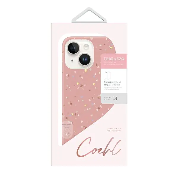 ⁨UNIQ Case Coehl Terrazzo iPhone 14 6,1" pink/coral pink⁩ at Wasserman.eu