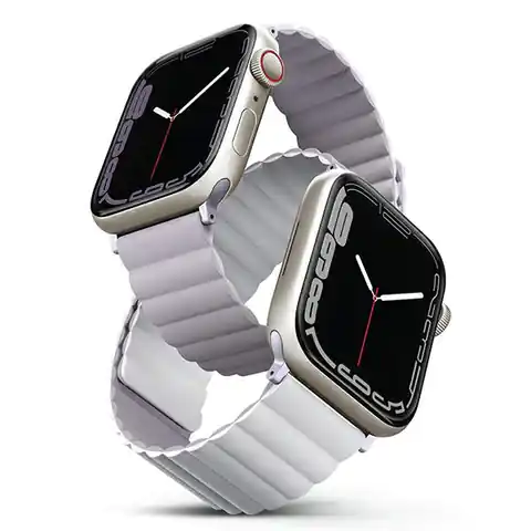⁨UNIQ pasek Revix Apple Watch Series 4/5/6/7/8/SE/SE2 38/40/41mm. Reversible Magnetic lilak-biały/lilac-white⁩ w sklepie Wasserman.eu