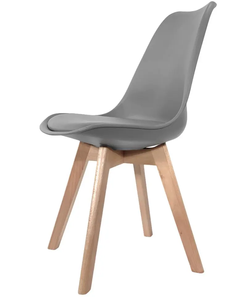 ⁨Krzesło skandynawskie MONZA LIGHT GREY PU⁩ w sklepie Wasserman.eu