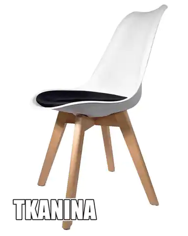⁨Krzesło skandynawskie MONZA WHITE - Black Fabric II⁩ w sklepie Wasserman.eu