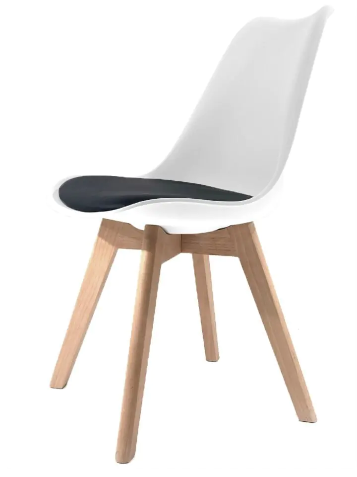⁨Krzesło skandynawskie MONZA WHITE - BLACK PU⁩ w sklepie Wasserman.eu