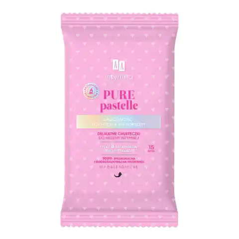 ⁨AA Intimate for Girls Delicate Intimate Hygiene Wipes Pure Pastelle 1op.-15pcs⁩ at Wasserman.eu