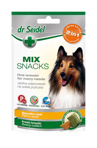⁨DR SEIDEL SMAKOŁYKI MIX 2w1 na piekną sierść & świeży oddech dla psów 90 g⁩ w sklepie Wasserman.eu