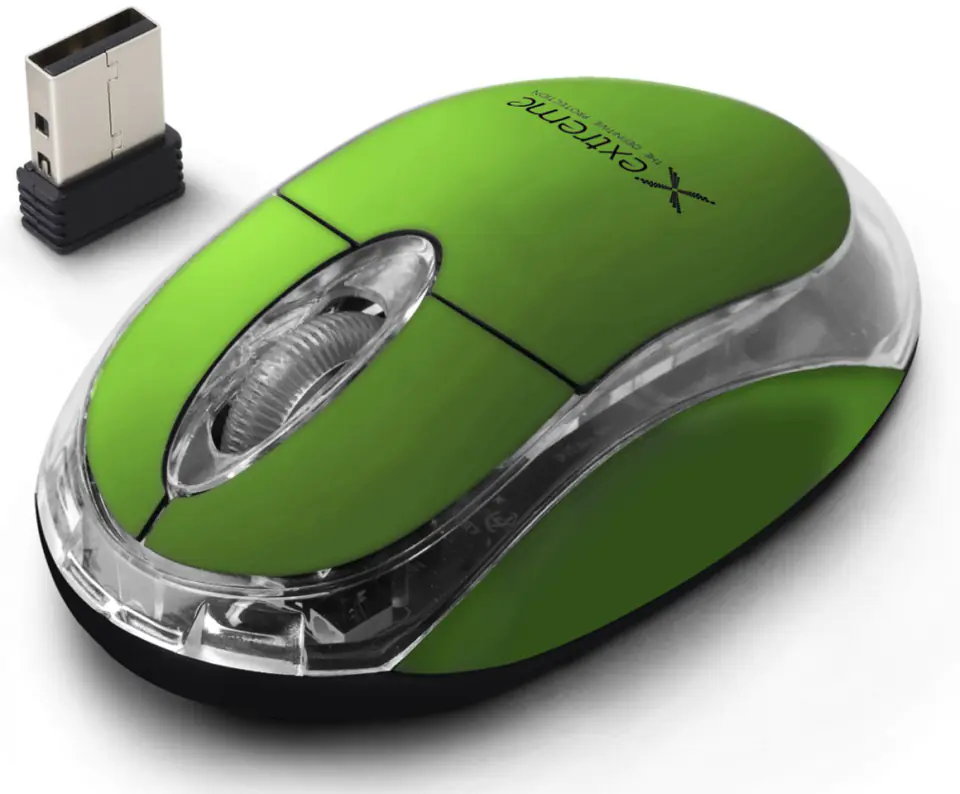 ⁨XM105G Extreme Wireless Mouse 2.4ghz 3d opt usb harrier green⁩ at Wasserman.eu