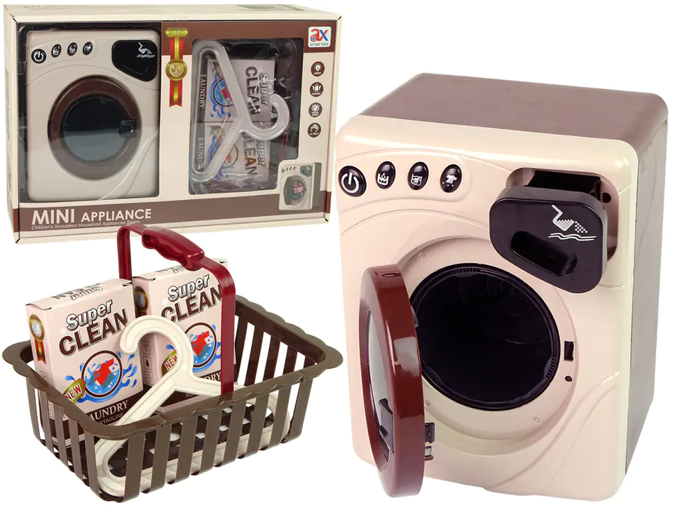 Set Waschmaschine Wäschekorb Pulver Haushaltsgeräte Kleiderbügel für Kinder im Wasserman.eu