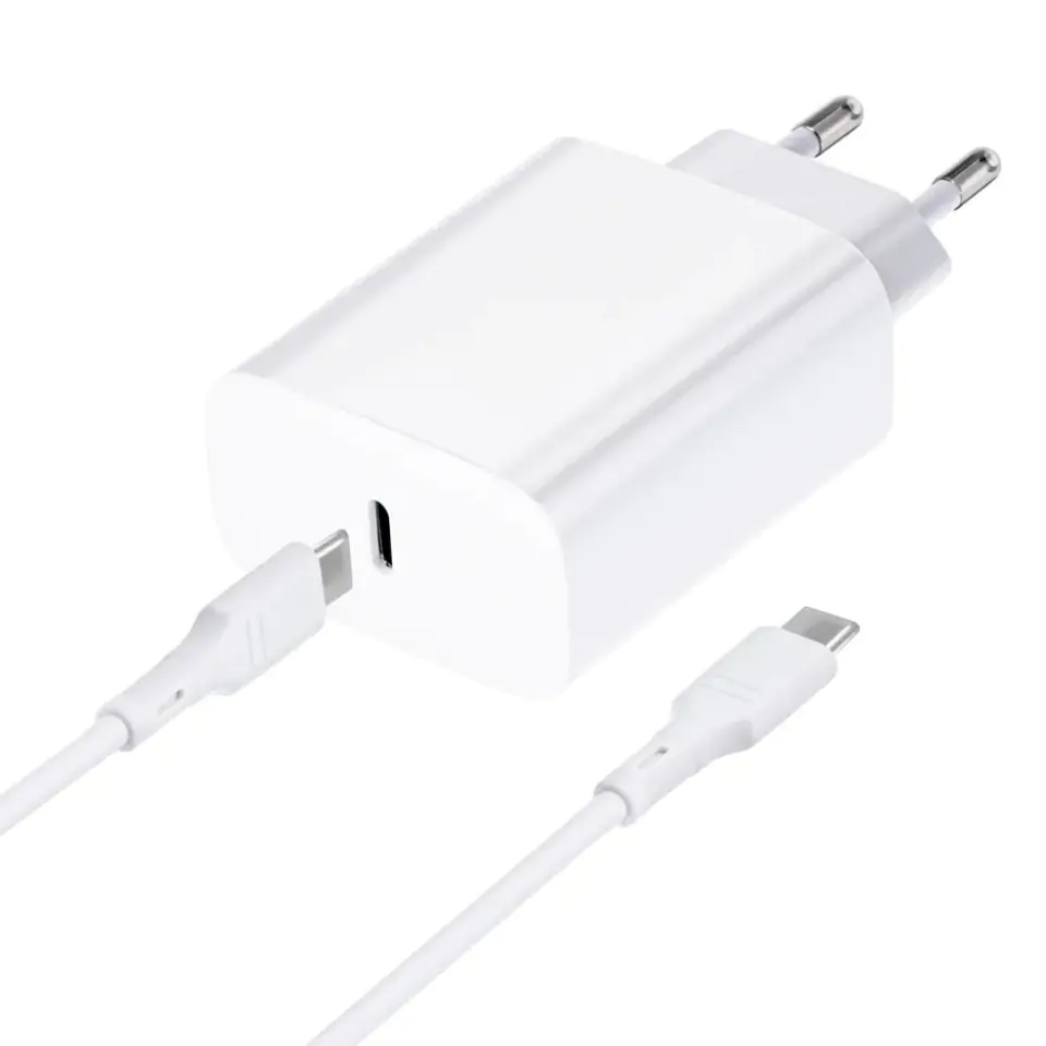 Ładowarka Sieciowa Forcell USB TYPC 3A 25W z funkcją ładowania PD i QC 4.0 + odpinany kabel TYPC 1M w sklepie Wasserman.eu