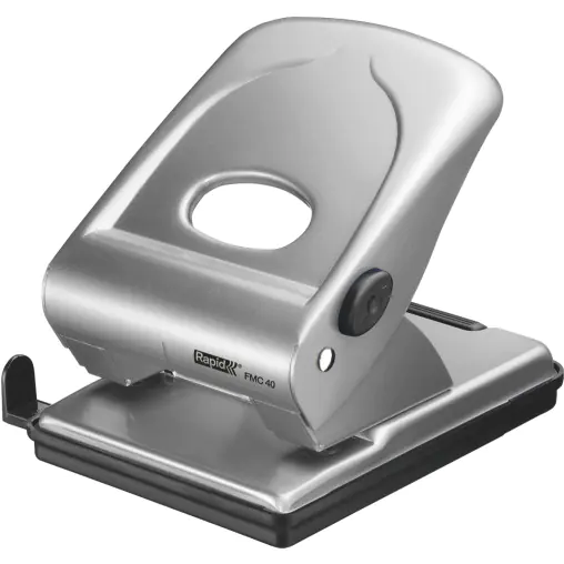 ⁨Dziurkacz FMC40 RAPID srebrny 40 kartek duży metalowy 21835602⁩ w sklepie Wasserman.eu