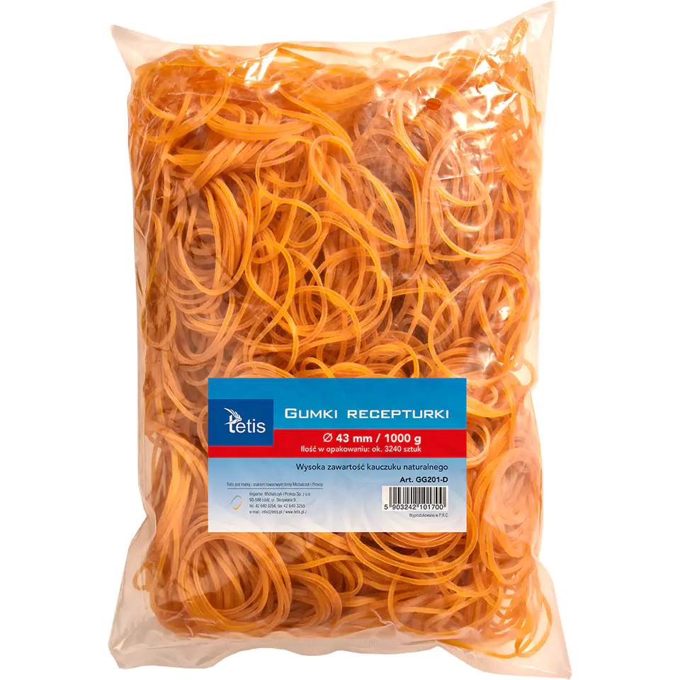 ⁨Rubber bands 43mm 1000g. GG201-D TETIS⁩ at Wasserman.eu