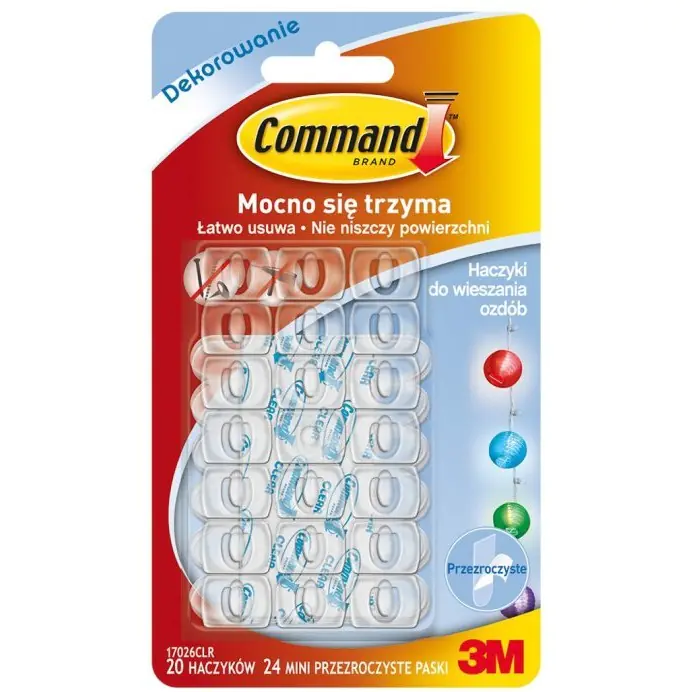 ⁨3M COMMAND Transparent Hooks for Hanging Ornaments 17026CLR EN⁩ at Wasserman.eu