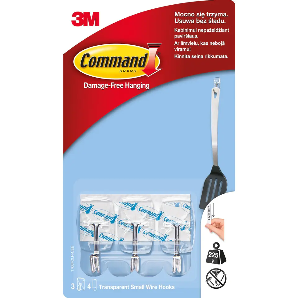 ⁨3M COMMAND Transparent Hooks with Metal Handle 17067CRL⁩ at Wasserman.eu