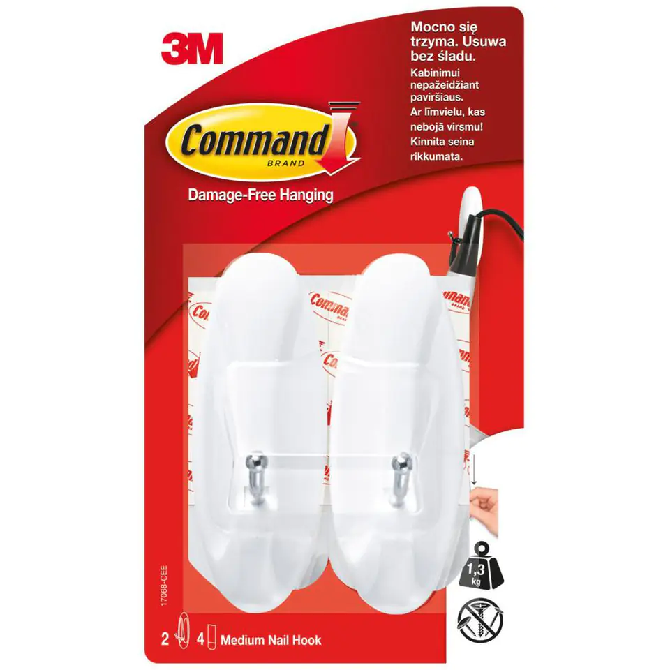 ⁨Hooks COMMAND 17068PL with metal handle medium 2pcs. UU001578184⁩ at Wasserman.eu