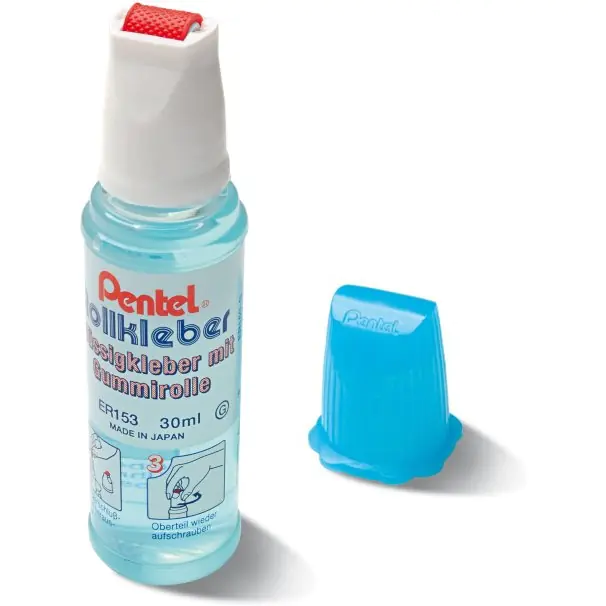 ⁨PENTEL liquid adhesive with rubber roll 30ml ER153S⁩ at Wasserman.eu