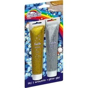 ⁨Glitter adhesive FIORELLO GR-BK75B2 2 coloursx75ml 170-2263 silver/gold⁩ at Wasserman.eu