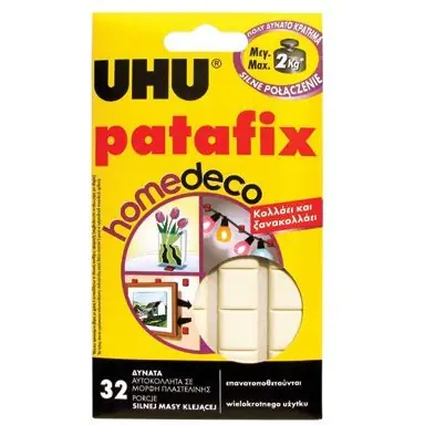 ⁨UHU PATAFIX HOMEDECO self-adhesive mass up to 2kg (32 squares) (40015)⁩ at Wasserman.eu