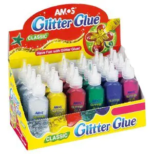 ⁨Glue with glitter AMOS 22ml 6colors-24pcs GCL22D24- 170-1033⁩ at Wasserman.eu