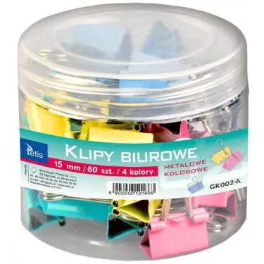 ⁨Color clips 15mm 60pcs. GK002-A TETIS⁩ at Wasserman.eu