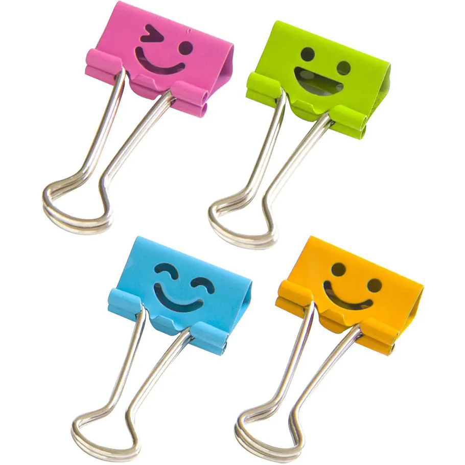 ⁨Clip BINDER DELI 8486 25mm SMILEY FACES (48pcs) 009765 LEVIATHAN⁩ at Wasserman.eu