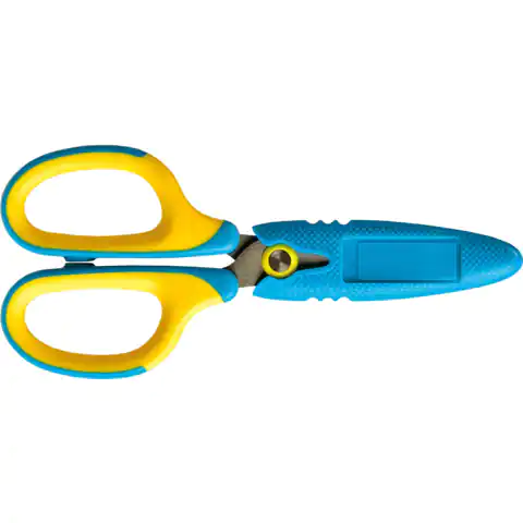 ⁨Nożyczki szkolne 13,5cm żółto-niebieskie GN265-YN TETIS⁩ w sklepie Wasserman.eu